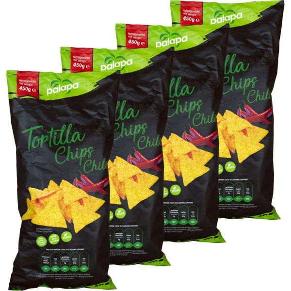 Palapa Tortilla Chips Con Farina Di Mais Al Peperoncino 450G Confezione Da 4 Pezzi-image