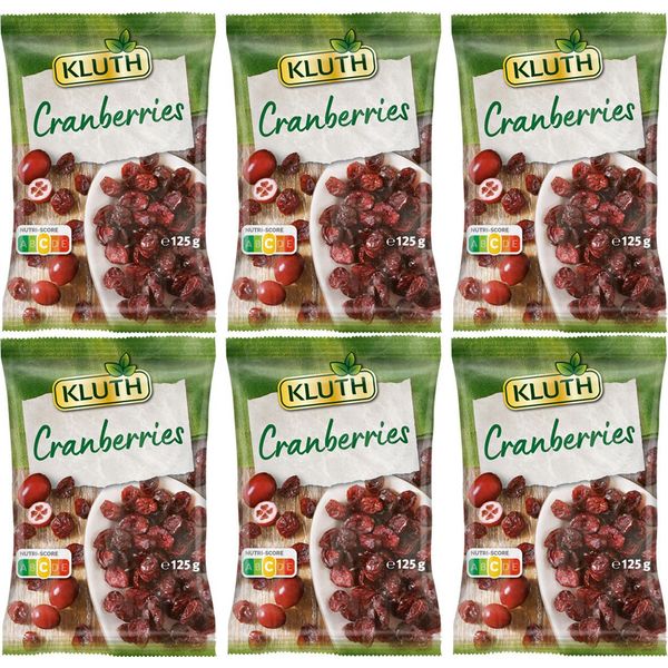 Kluth Mirtilli Rossi Essiccati Aromatizzati Di 125G Confezione Da 6 Pezzi-image