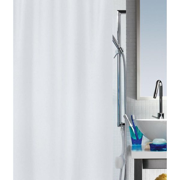 Tenda Doccia Antimuffa Spirella - Antibatterica, Lavabile, Impermeabile - Poliestere, "Primo"" 180X180Cm Bianco"-image