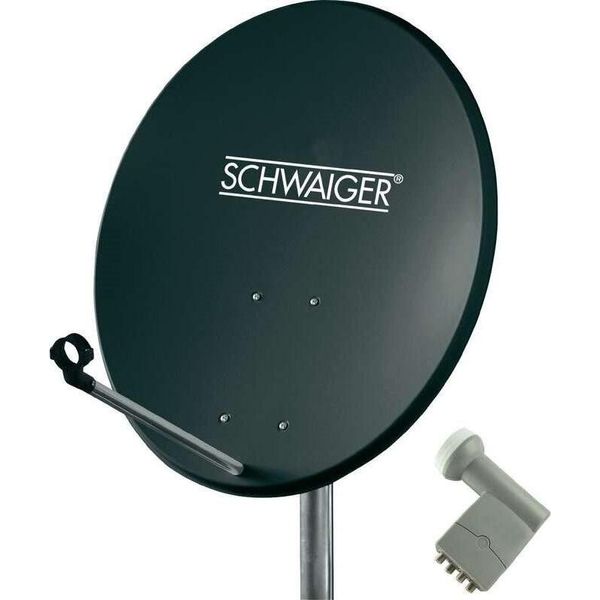 Schwaiger Sat Anlage 60 Cm 4 Teilnehmer Quad-Lnb (Mit Switch) Anthrazit-image