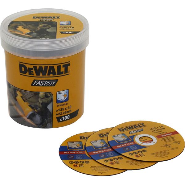 Dewalt DT20540-QZ Dischi Da Taglio 125 X 1 Mm Inox 100 Pezzi Metallo-image