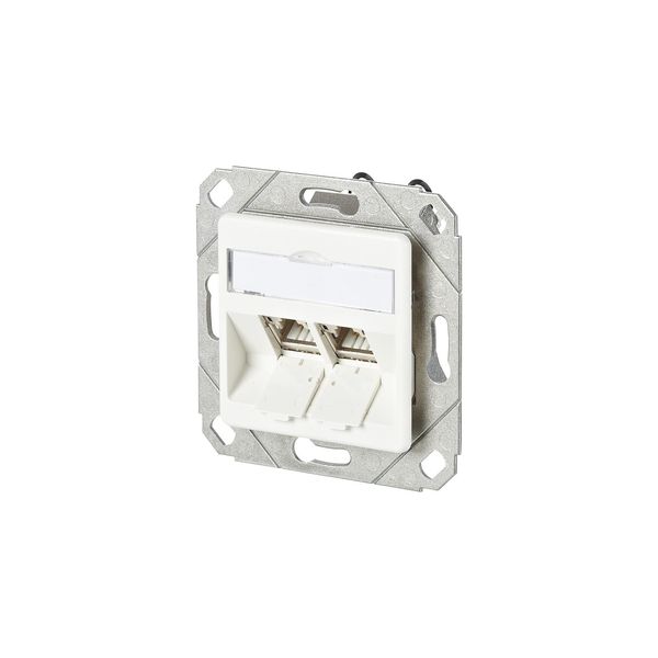 Metz Connect C6Amodul 2 Porte 180°M Scatola Da Incasso, Bianco Puro RAL9010-image
