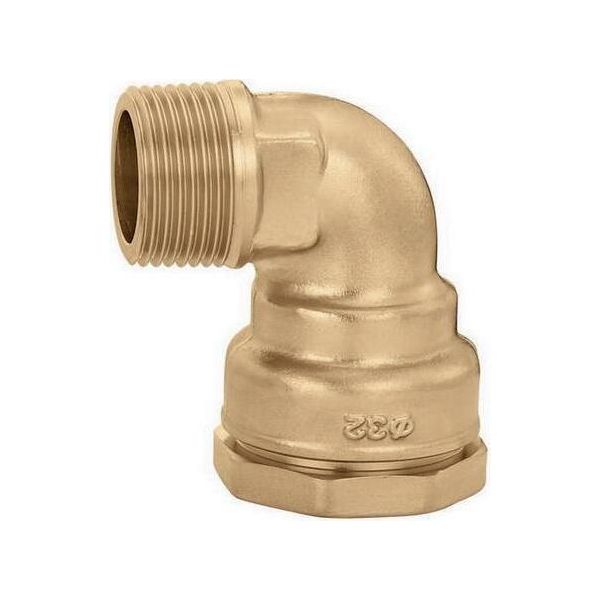 Gomito Di Collegamento A Vite In Ottone Con Filettatura Esterna 40 Mm X 1 1/4 Di Pollice-image
