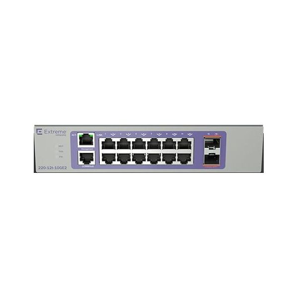 Extreme Networks 220-12T-10GE2 Gestito L2/L3 Gigabit Ethernet (10/100/1000) 1U Bronzo, Viola-image