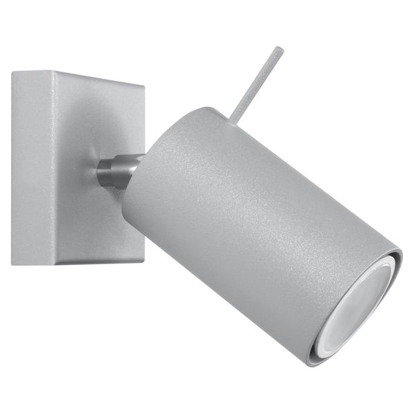 Lampada Da Parete Ring 1 Grigio 1Xgu10 10W Acciaio 8X16X8Cm Sollux Lighting-image