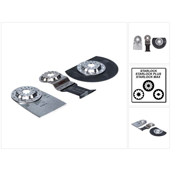 Fein Combo Starlock Set Di Accessori Per Il Restauro 3 Pezzi Per Legno E Metallo ( 35222967110 )-image
