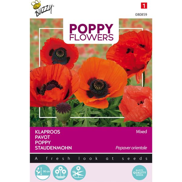 Buzzy Fiori Di Papavero Semi Di Papavero Orientale - Circa 0,15 Gr | Buzzy_080859-image
