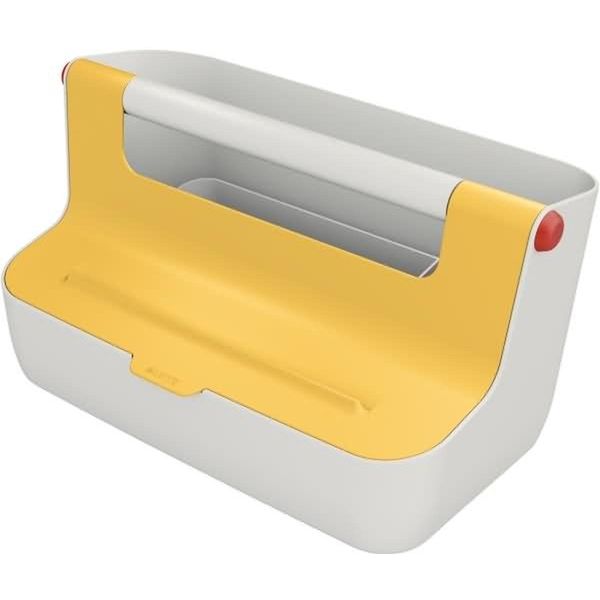 Contenitore Mobile Cosy In Plastica Abs Grigio Chiaro/Giallo Confezione Da 3-image