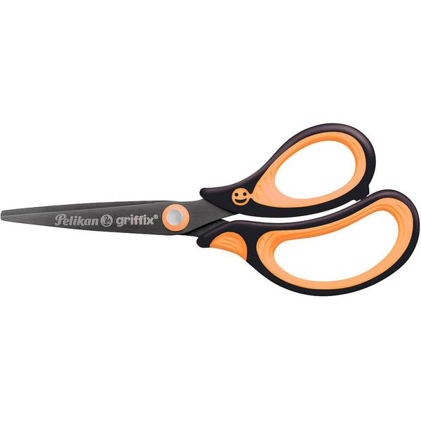 Pelikan 819060 Pelikan Papierschere Griffix® Schwarz-Orange 14,0 Cm-image