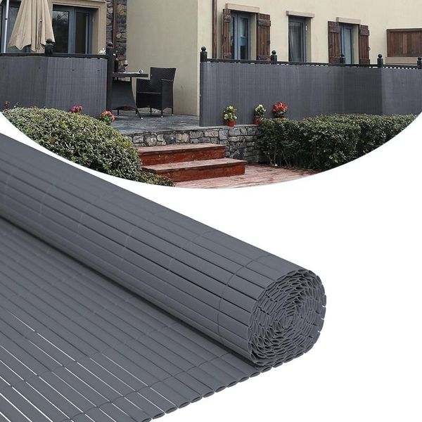 Jiubiaz Schermo Privacy Stuoia Schermo Privacy In Pvc Recinzione Privacy Giardino Balcone Recinzione Frangivento Balcone Pannellatura Antracite 90X300Cm-image