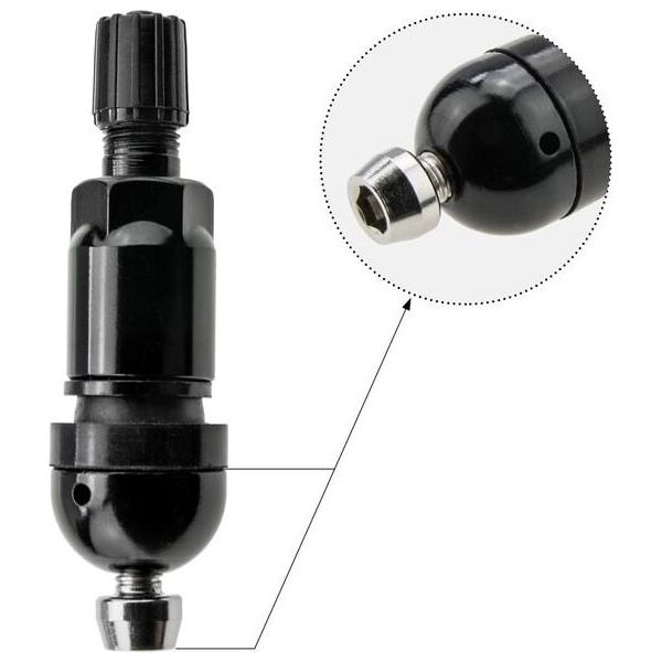 Valvola Sensore Pressione Pneumatici Nera Cromata TPMS-07 Vdo Beru Riparazione-image