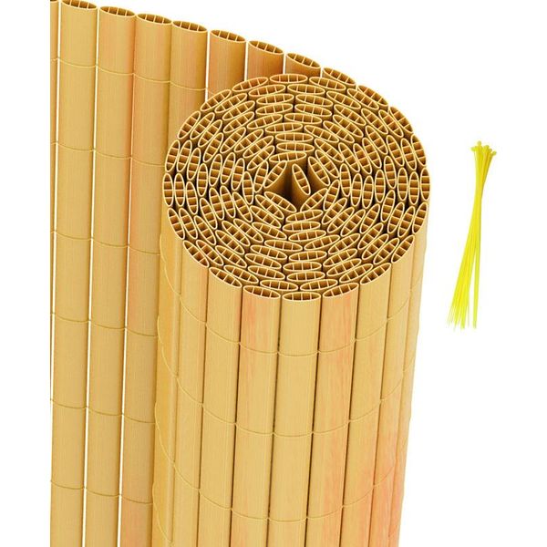 Izrielar Schermo Per La Privacy In Pvc Per Balconi E Recinti - Schermo Per La Privacy Resistente Alle Intemperie Per Recinti, Frangivento, Bambù Tagliabile 80X600Cm-image
