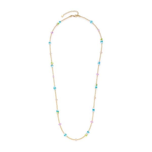 Collana Leonardo Emina Da Donna In Acciaio Inossidabile Placcato Oro, Perle Di Vetro-image