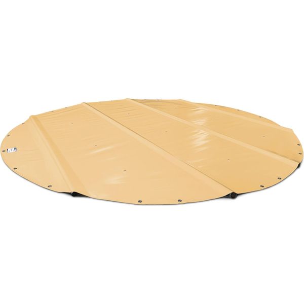 Safedeluxe® Telo Rotondo Per Piscina Senza Pali (Diametro Del Telo = 550 Cm, Beige RAL1014) Telo Avvolgibile Per Piscina In Telone Da Camion-image