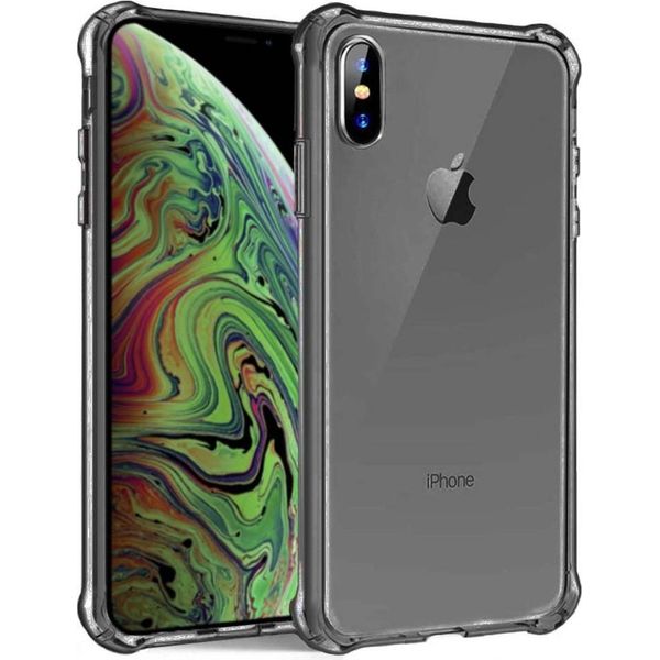 Smartphonica Iphone Xs Max Custodia In Silicone Antiurto Trasparente Con Paraurti - Nero-image
