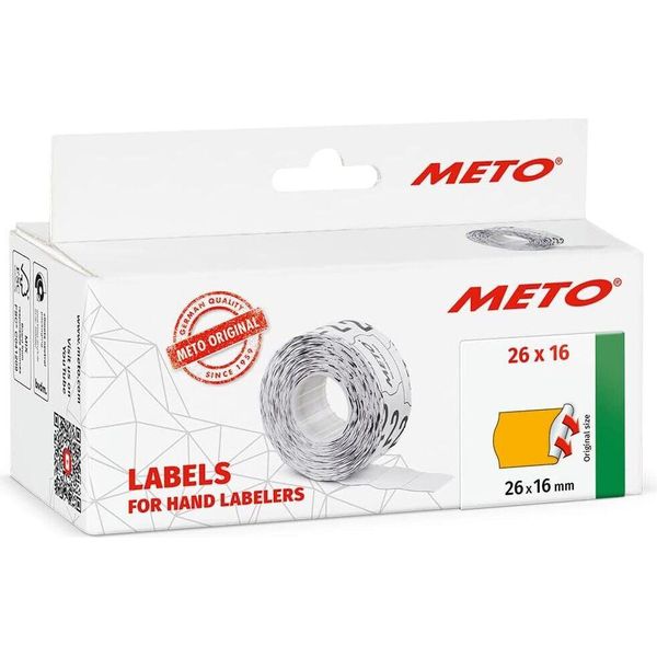 Meto 30007351 Meto Preisetiketten Leuchtorange Permanent 26,0 X 16,0 Mm, 6 Rollen-image