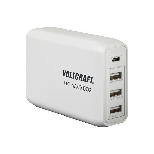 Voltcraft UC-4ACX002 VC-11744745 Presa Di Ricarica Usb Corrente Di Uscita (Max.) 3400 Ma 4 X Usb, Presa USB-C (Power Del-image