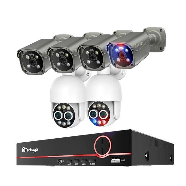 Sistema Di Telecamere Di Sorveglianza, Risoluzione 4K, Rilevamento Persone Ai, Nessuna, 8CH Nvr 6 Telecamere B-image