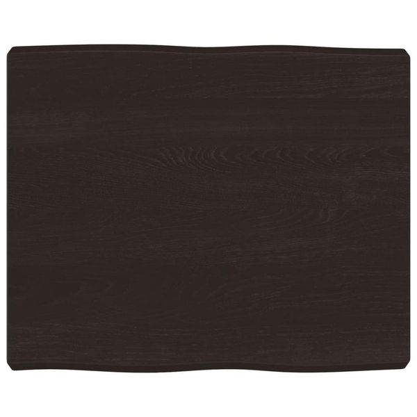 Piano Del Tavolo 60X50X(2-6) Cm In Legno Massiccio Trattato Bordo Albero-image