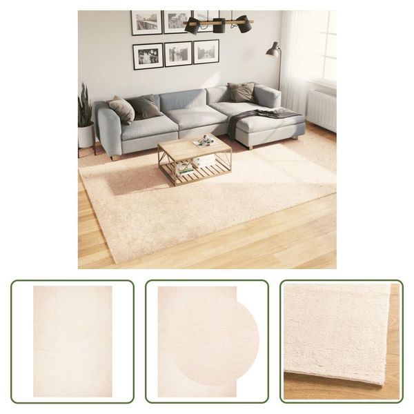 The Living Store Tappeto Huarte A Pelo Corto Morbido E Lavabile Beige 240X340 Cm-image