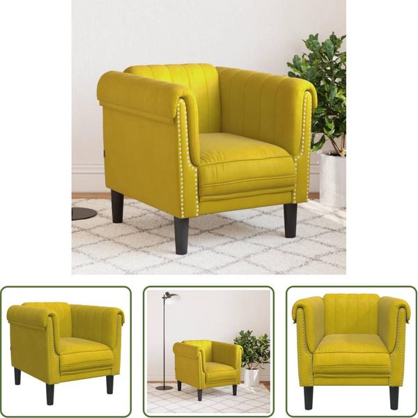 The Living Store Poltrona In Velluto Giallo-image