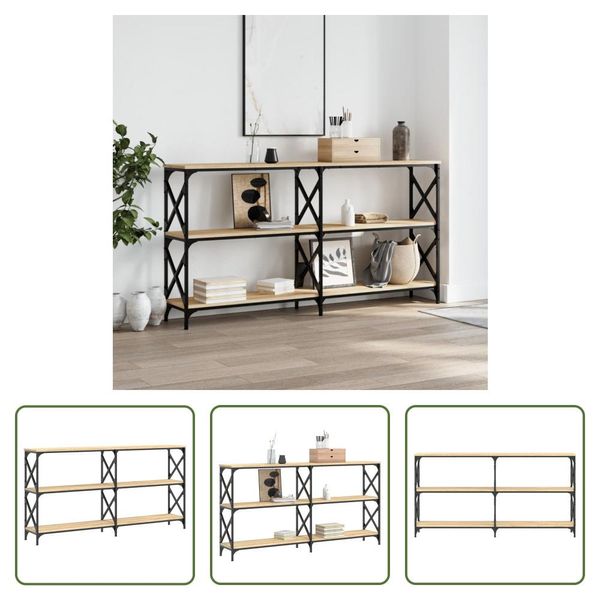 The Living Store Tavolo Consolle Rovere Sonoma 156X28X80,5 Cm Materiale A Base Di Legno-image