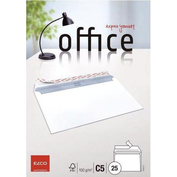 Elco 74470.12 Busta C5, 229 X 162 Mm, Bianco Brillante, Adesivo Sensibile Alla Pressione, Carta, 100 G/M2, 25 Pezzi-image