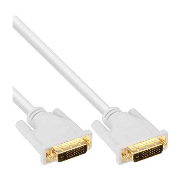 Inline® 17775W Cavo DVI-D, Digitale 24+1 Maschio/Maschio, Dual Link, Bianco/Oro, 5M-image