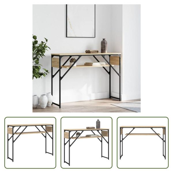 The Living Store Consolle Con Ripiano In Rovere Sonoma 105X30X75Cm Materiale A Base Di Legno-image