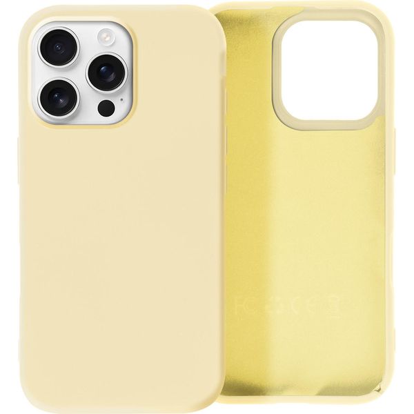 Avizar, Custodia Semirigida In Silicone Soft Touch Per Iphone 16 Pro Max, Giallo-image