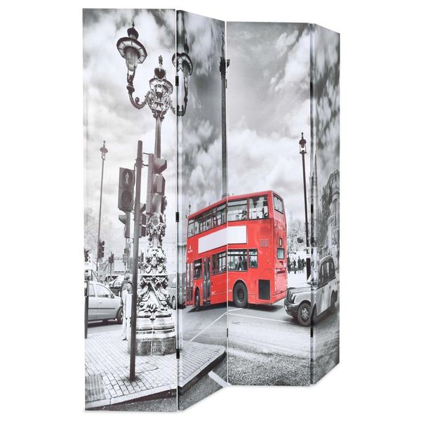 Vidaxl Divisorio Pieghevole 160 X 170 Cm London Bus Bianco E Nero-image