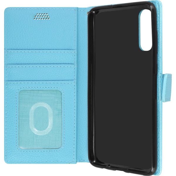 Samsung Galaxy A70 Flip Cover Con Slot Per Schede E Funzione Stand - Blu-image
