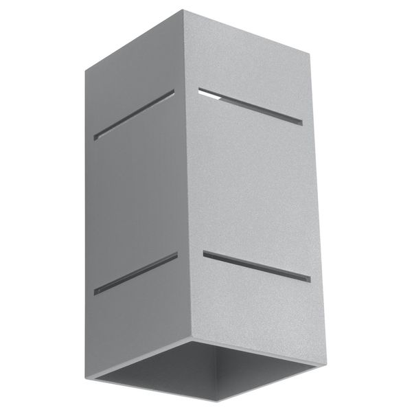 Lampada Da Parete Blocco Grigio 1Xg9 8W Alluminio 20X12X10Cm Sollux Lighting-image