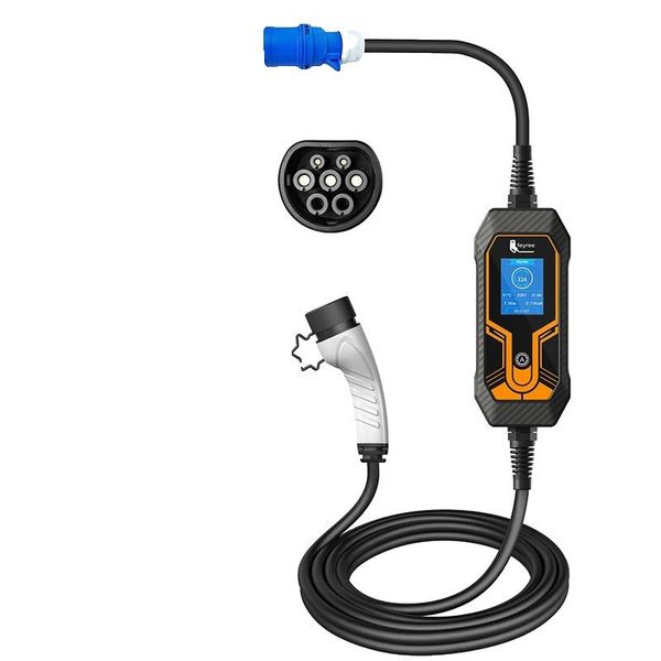 Caricabatterie Portatile Per Veicoli Elettrici, Corrente 32A, Potenza 7Kw, Cavo Type2 7Kw 5M, Daxtromn GGH-3,5KW-image