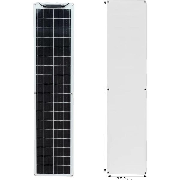 Pannello Solare Flessibile, Alta Efficienza 24%, Impermeabile IP67, 50W-Bianco-A-image