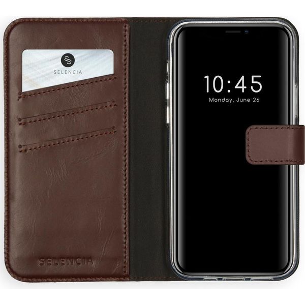 Custodia Per Iphone 12 Pro Max - Vera Pelle - Selencia Flip Flap - Marrone-image