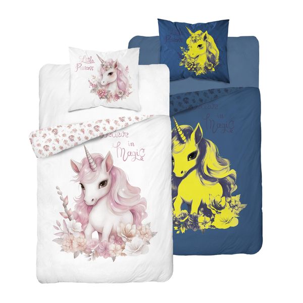 Biancheria Da Letto In Cotone Fosforescente 160X200 Unicorno-image