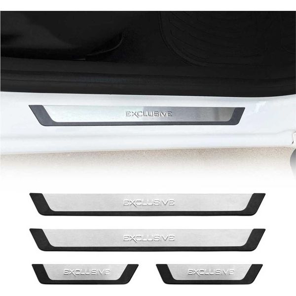 Soglie Delle Porte Esclusivo Per Ford Focus Acciaio Inox Argento 4Pcs-image