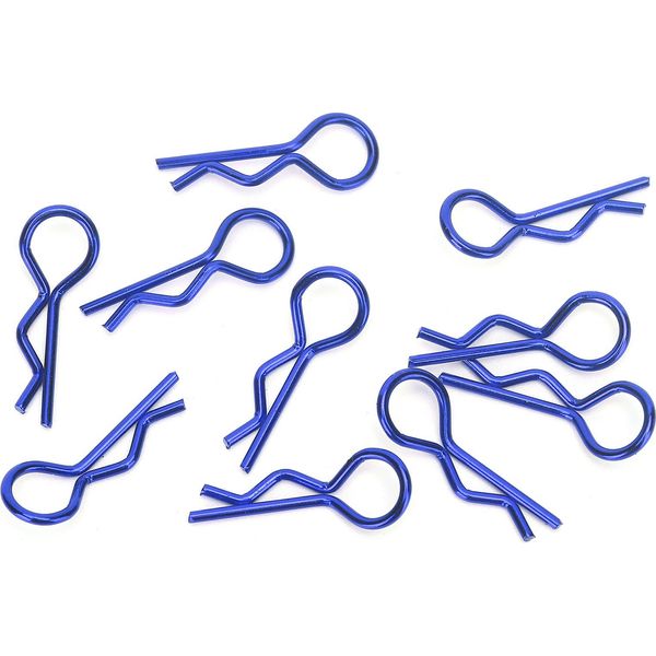 10Pcs Rc Car Shell Clip Rshape Metal Body Clips Pins FüR 1/5 1/6 1/8 1/10 Auto (Bleu) Bleu-image