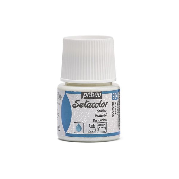 Pebeo Setacolor Light Glitter Vernice Per Tessuti, 45 Ml, Diamante-image