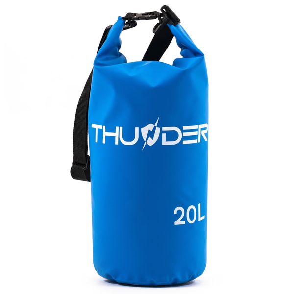 Thunder® Dry Bag 20L Blu – Sacco Impermeabile In Pvc Con Chiusura A Rotolo E Tracolla Per Kayak, Outdoor-image