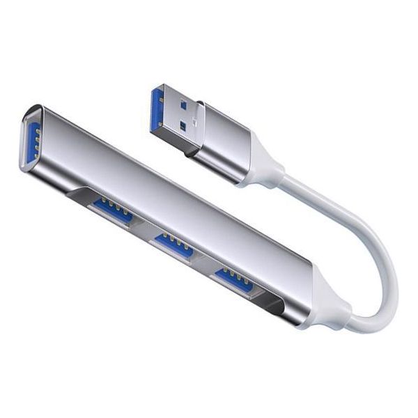 Inf Type-C Adattatore Usb 2.0 A 4 Porte In Alluminio Per Pc E Laptop Grigio-image
