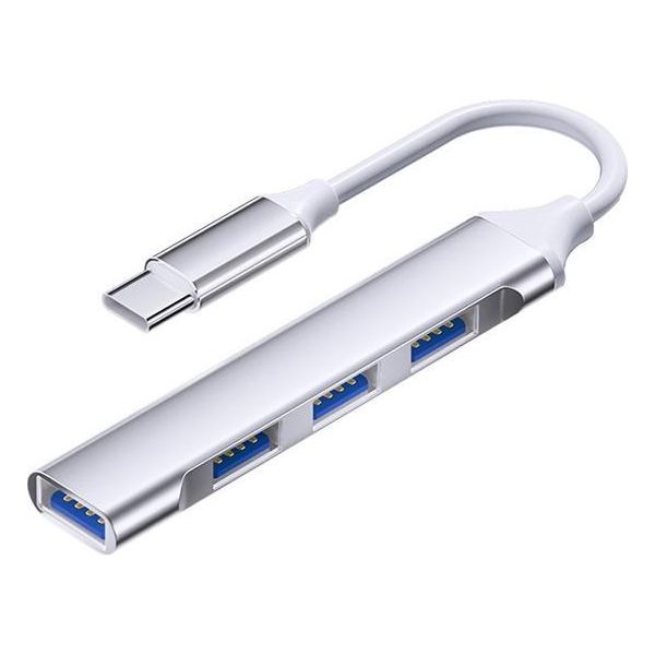 Inf Adattatore USB-C A 4 Porte: 3X Usb 2.0 + 1X Usb 3.0 In Alluminio D'argento-image