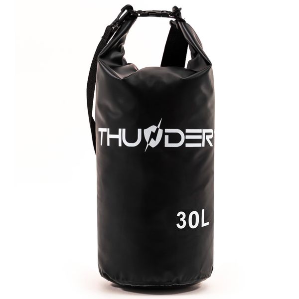 Thunder® Dry Bag 30L Nero – Sacco Impermeabile In Pvc Con Chiusura A Rotolo E Tracolla Per Kayak, Outdoor-image