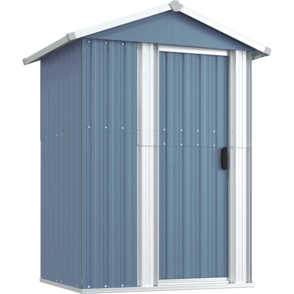 Vidaxl Capanno Per Attrezzi Grigio 126X97,5X177 Cm Acciaio Zincato-image