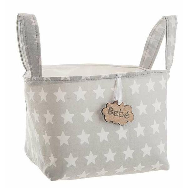 Cestino Grigio A Stelle Con Manici 17 X 13,5 X 20 Cm-image