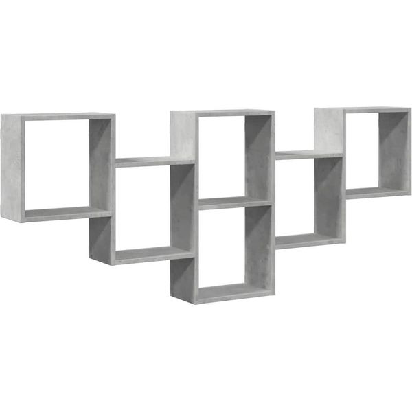 Vidaxl Scaffale A Muro Grigio Cemento 159X18X66 Cm Materiale A Base Di Legno-image