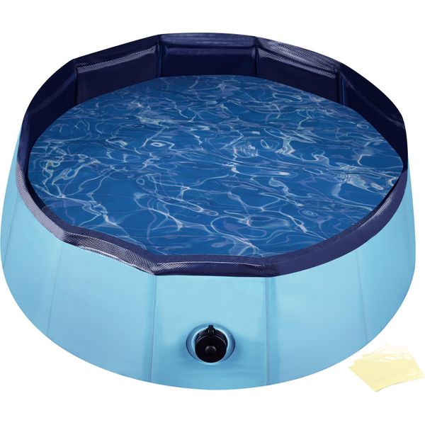 Piscina Per Cani Fudajo 80 X 20 Cm Piscina Antiscivolo Per Cani, Piscina Pieghevole Per Cani In Pvc, Vasca Per Cani Con Bordi Rinforzati, Piscina Portatile Per Cani-image