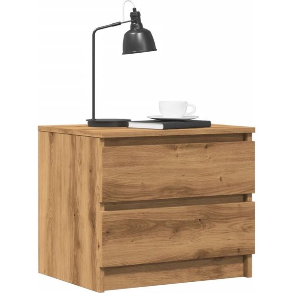Vidaxl Comodini 2 Pz. Rovere Artigianale 50X40X43,5 Cm Materiale A Base Di Legno-image