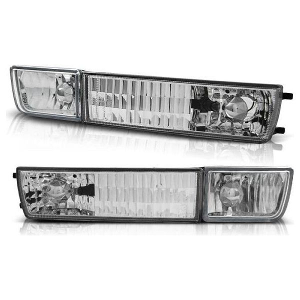 Indicatori Di Direzione / Fendinebbia In Vetro Trasparente Per Vw Golf 3 91-97 / Vento 92-98 Cromo-image